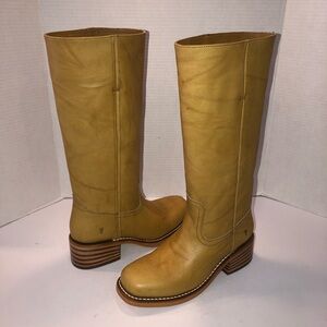 New FRYE Campus 14L Banana Leather Pull On Knee Boots Shoes sz 8 B